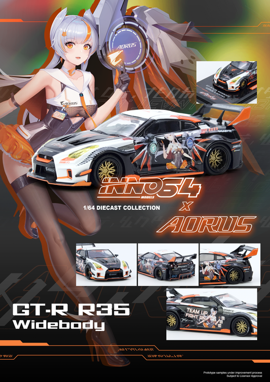 Inno64 1:64 GT-R R35 WIDEBODY AORUS X INNO64 Limited Edition IN64-R35LB-AORUS
