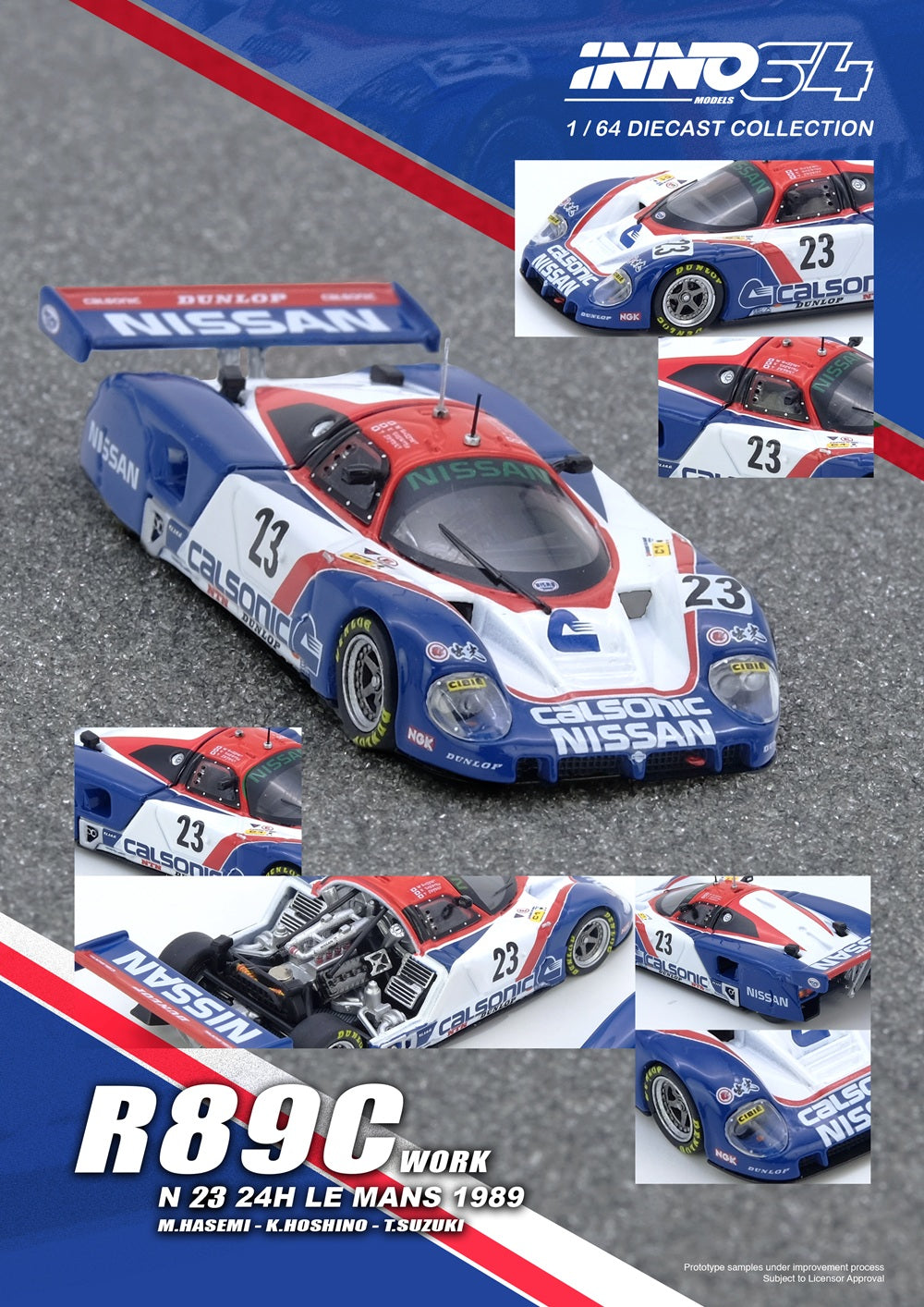 Inno64 1:64 R89C LE MANS 1989 No23   Masahiro Hasemi / Kazuyoshi Hoshino / Toshio Suzuki IN64-R89C-89LM23