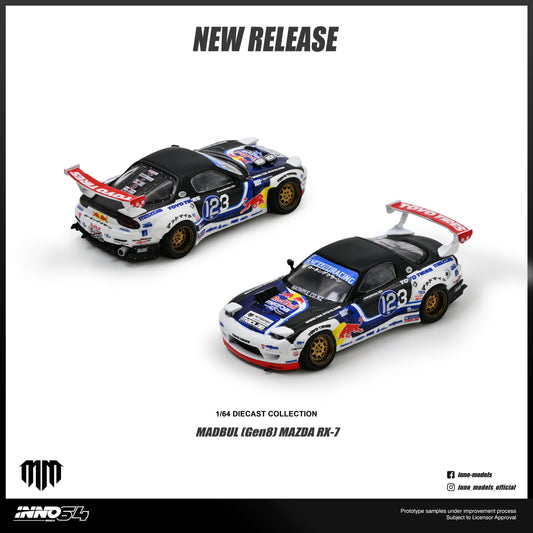[Preorder] Inno64 1:64 MAZDA RX-7 MAD MIKE "MADBUL Gen8" IN64-RX7MM-01
