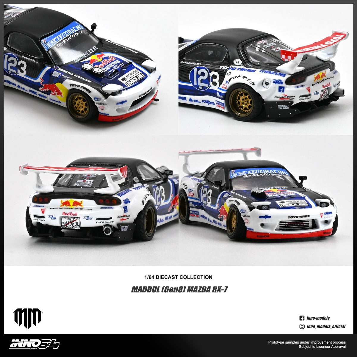 [Preorder] Inno64 1:64 MAZDA RX-7 MAD MIKE "MADBUL Gen8" IN64-RX7MM-01