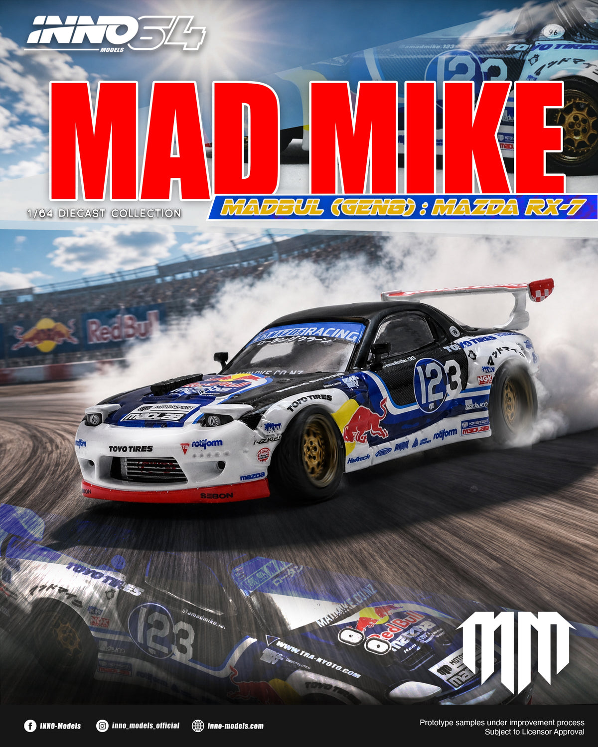 [Preorder] Inno64 1:64 MAZDA RX-7 MAD MIKE "MADBUL Gen8" IN64-RX7MM-01