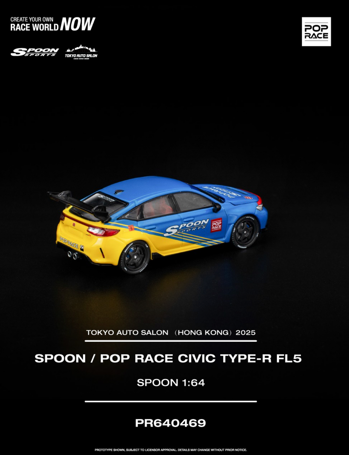 POPRACE 1:64 HONDA CIVIC TYPE-R FL5 SPOON TASHK 2025 PR640469