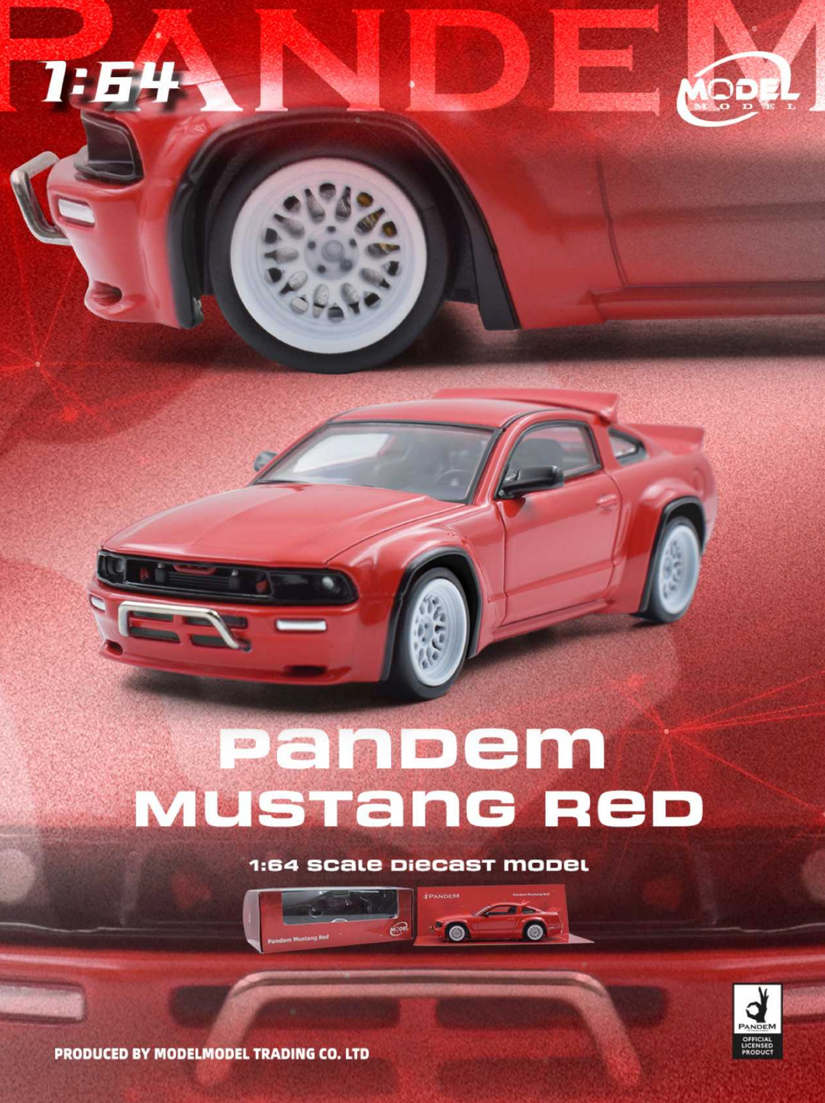 Model Model 1:64 Pandem Mustang Red MM64-PM-001
