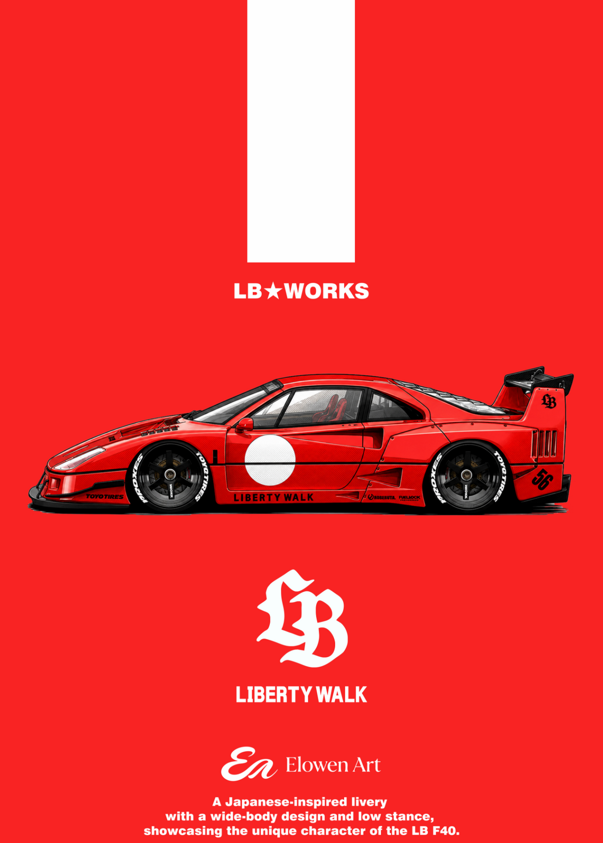 [Preorder] Elowen Art 1:64 Ferrari F40 LBWK (6 Colours)