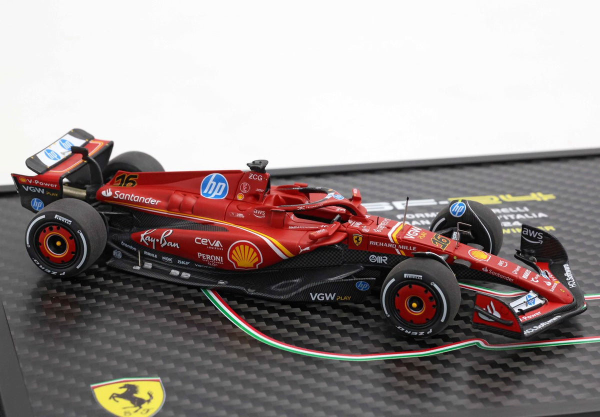 [Preorder] BBR Models 1:43 Ferrari SF24 Monza GP 2024 - Leclerc Winner Special carbon box BBRC307ACOF