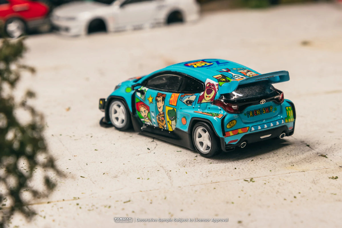 Tarmac Works 1:64 Pandem Toyota GR Yaris Toy Story - 30th Anniversary with Tarmac Cards T64-080-TS2