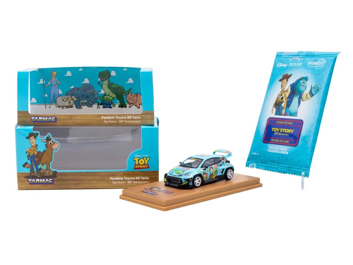 Tarmac Works 1:64 Pandem Toyota GR Yaris Toy Story - 30th Anniversary with Tarmac Cards T64-080-TS2