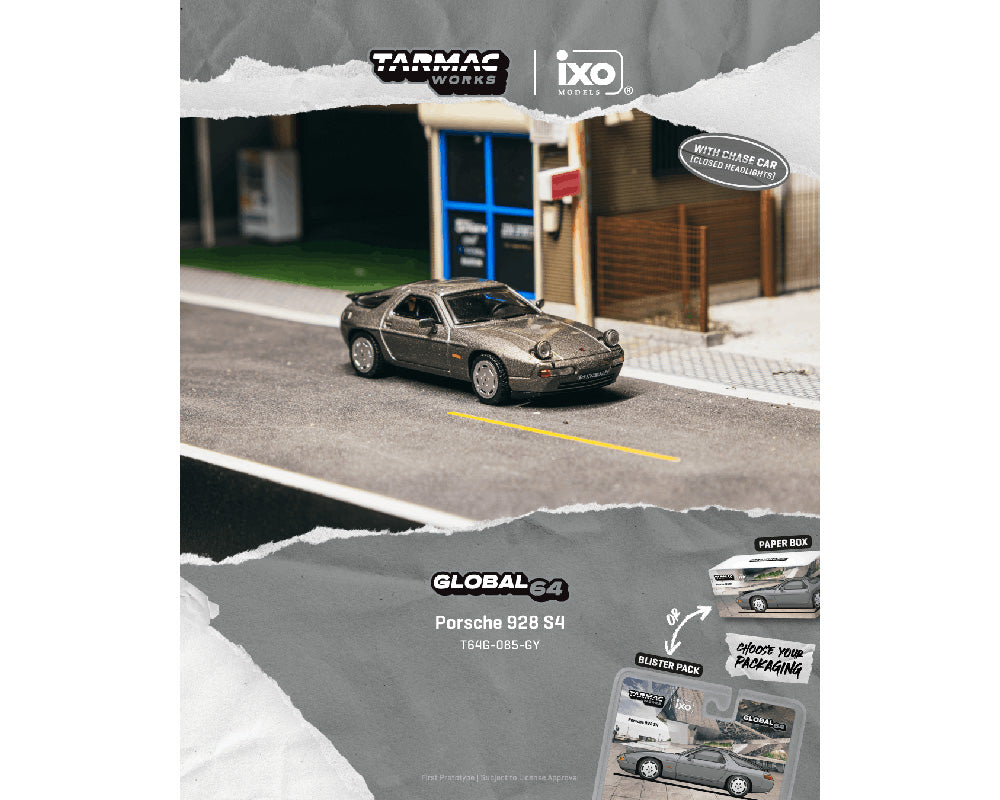 [Preorder] Tarmac Works 1:64 Porsche 928 S4 – Grey Metallic T64G-085-GY-B