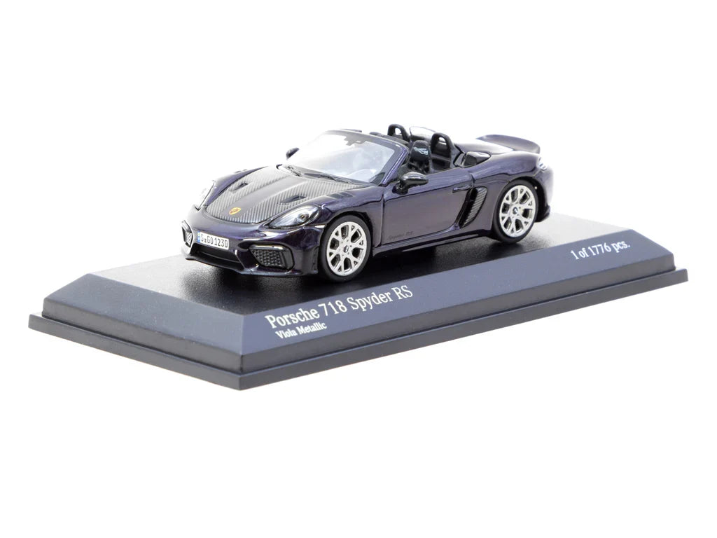 Minichamps X Tarmac Works 1:64 Porsche 718 Spyder RS Viola Metallic - COLLAB64 T64MC-008-VM