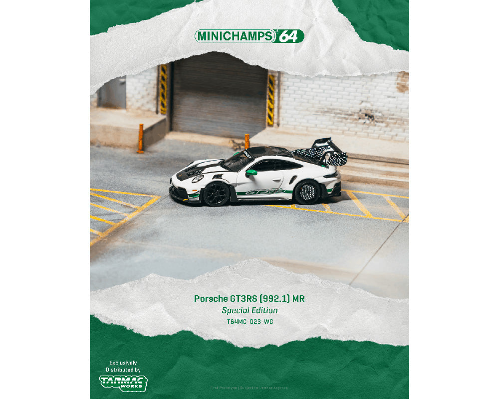 [Preorder] Tarmac Works 1:64 Porsche GT3RS(992.1) MR White Green T64MC-023-WG