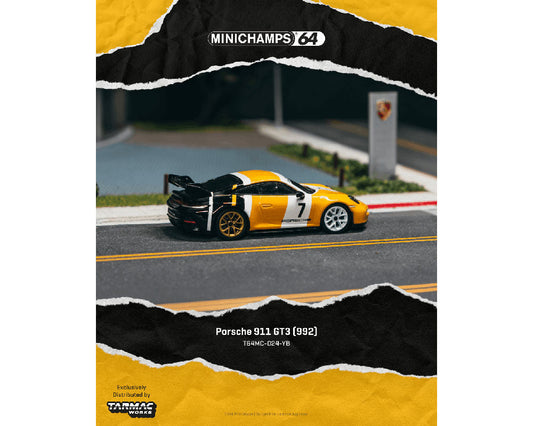 [Preorder] Tarmac Works x Minichamps 1:64 Porsche GT3RS (992) Yellow Black T64MC-024-YB