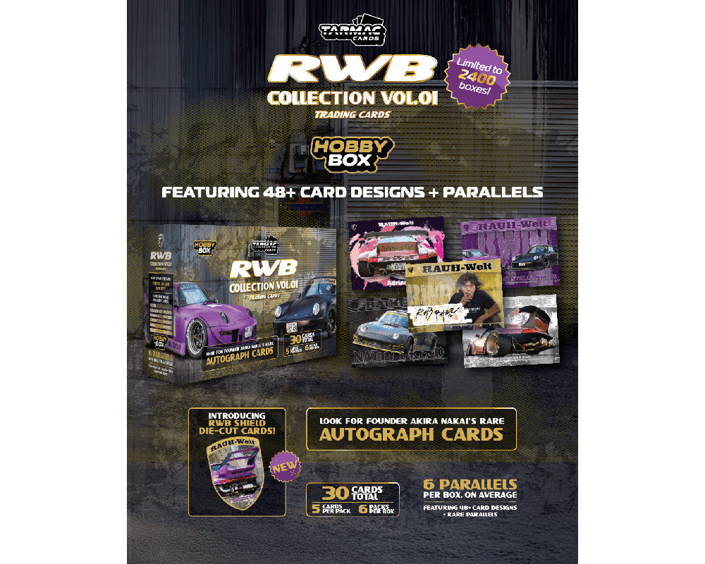 Tarmac Works Tarmac Cards RWB Collectible Trading Cards Vol. 01 Hobby Box – Limited Edition TC-RWBC-H01