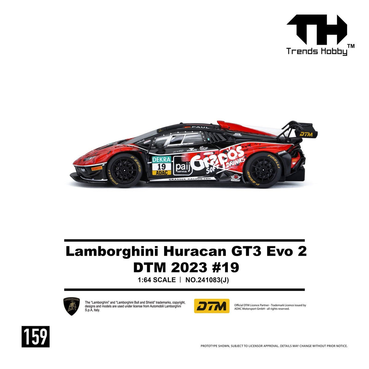 [Preorder] Trends Hobby 1:64 Lamborghini Huracan GT3 EVO2 - DTM 2023 #19 241083(J)