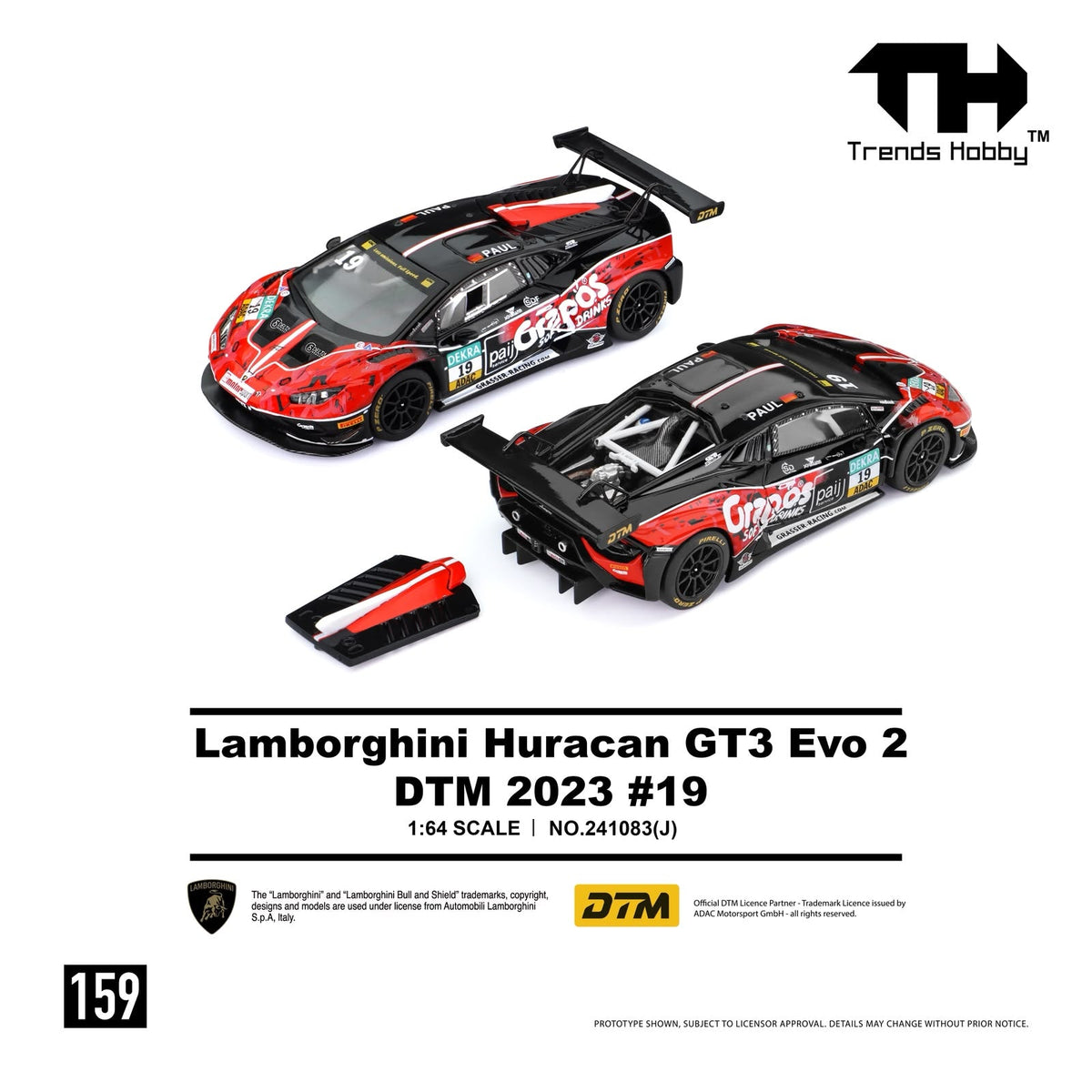 [Preorder] Trends Hobby 1:64 Lamborghini Huracan GT3 EVO2 - DTM 2023 #19 241083(J)