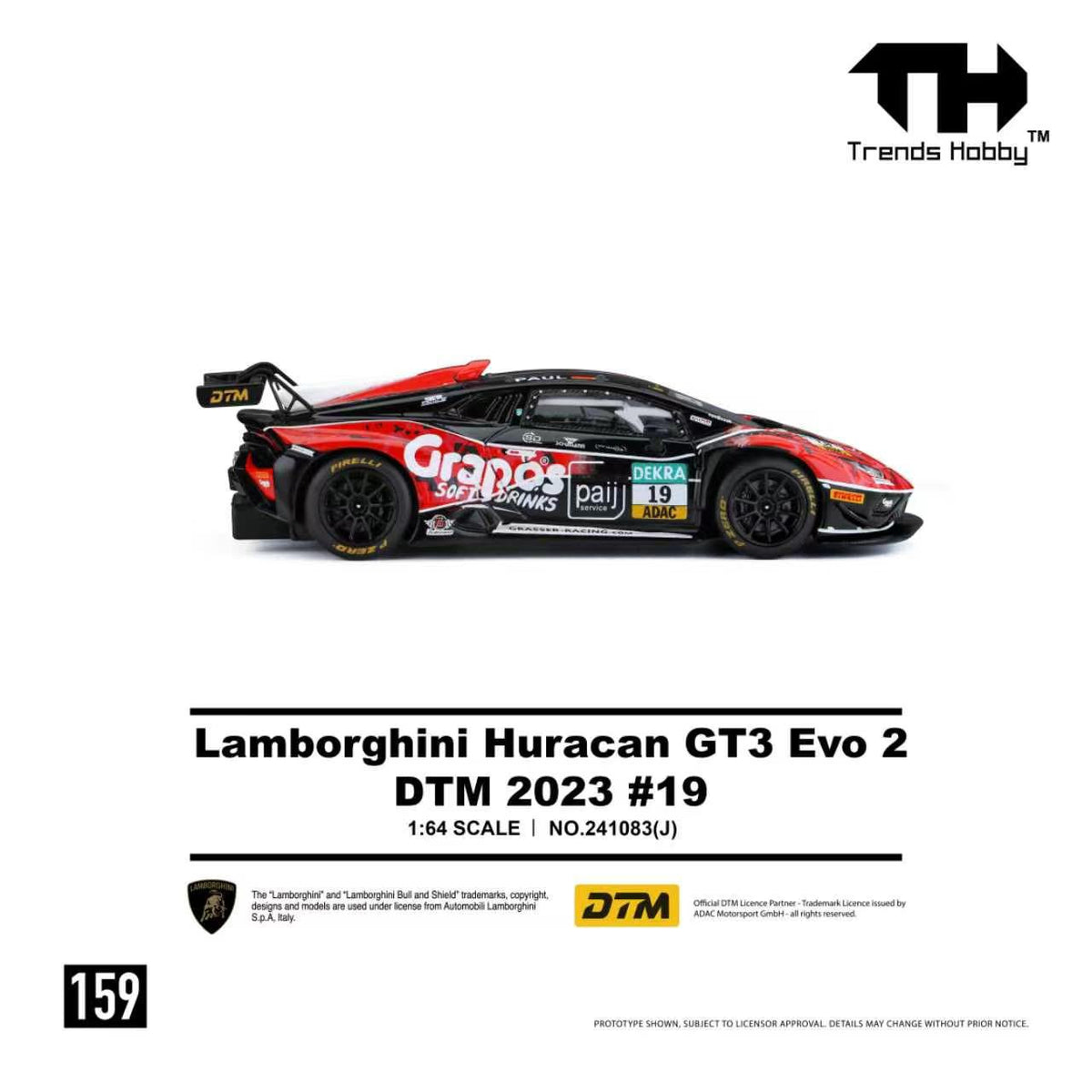 [Preorder] Trends Hobby 1:64 Lamborghini Huracan GT3 EVO2 - DTM 2023 #19 241083(J)
