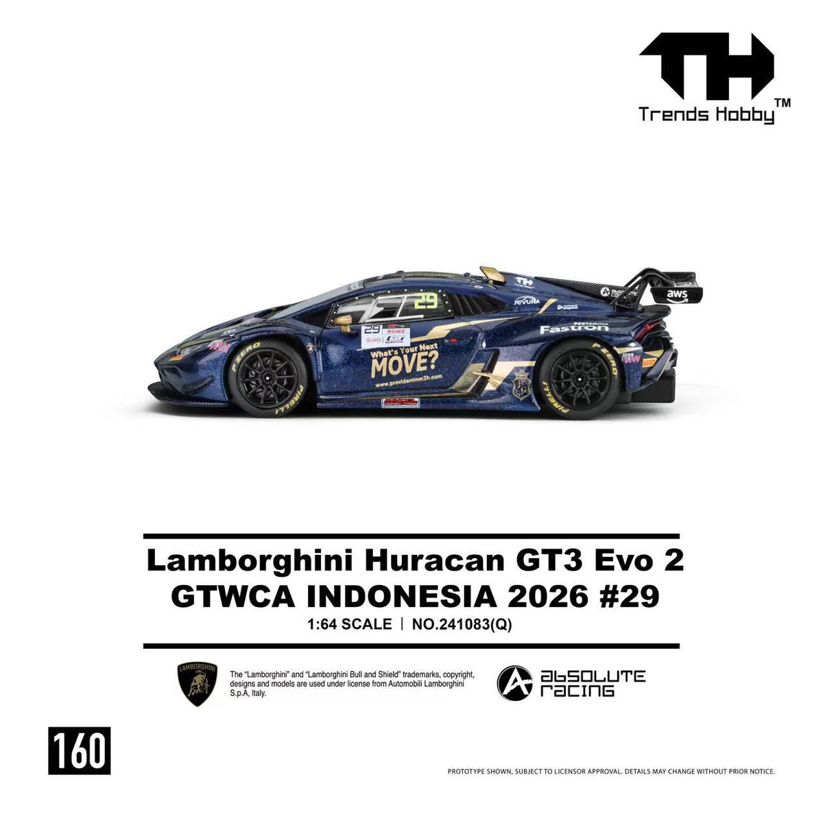 [Preorder] Trends Hobby 1:64 Lamborghini Huracan GT3 EVO2 - GTWCA Indonisia 2026 #29 241083(Q)