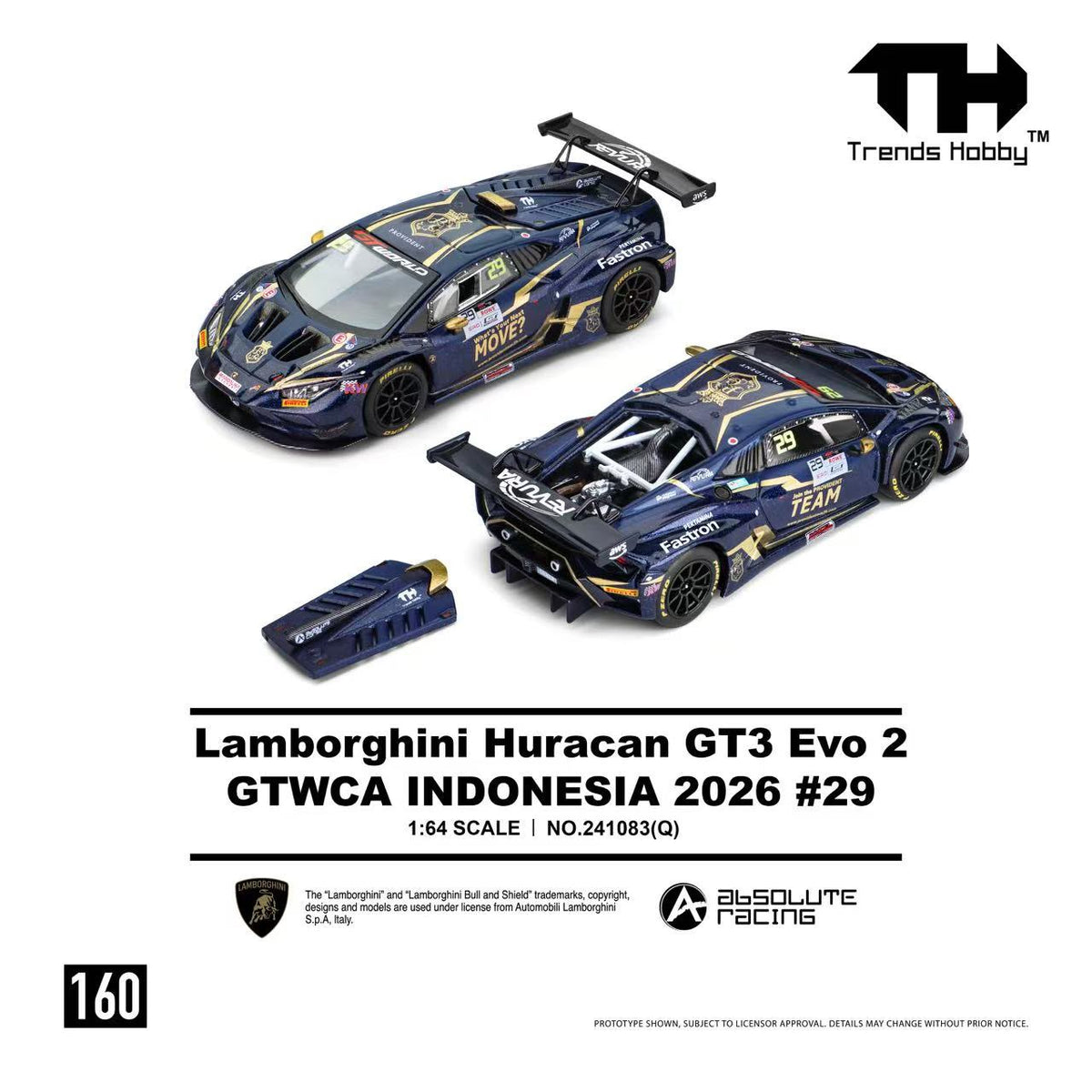 [Preorder] Trends Hobby 1:64 Lamborghini Huracan GT3 EVO2 - GTWCA Indonisia 2026 #29 241083(Q)