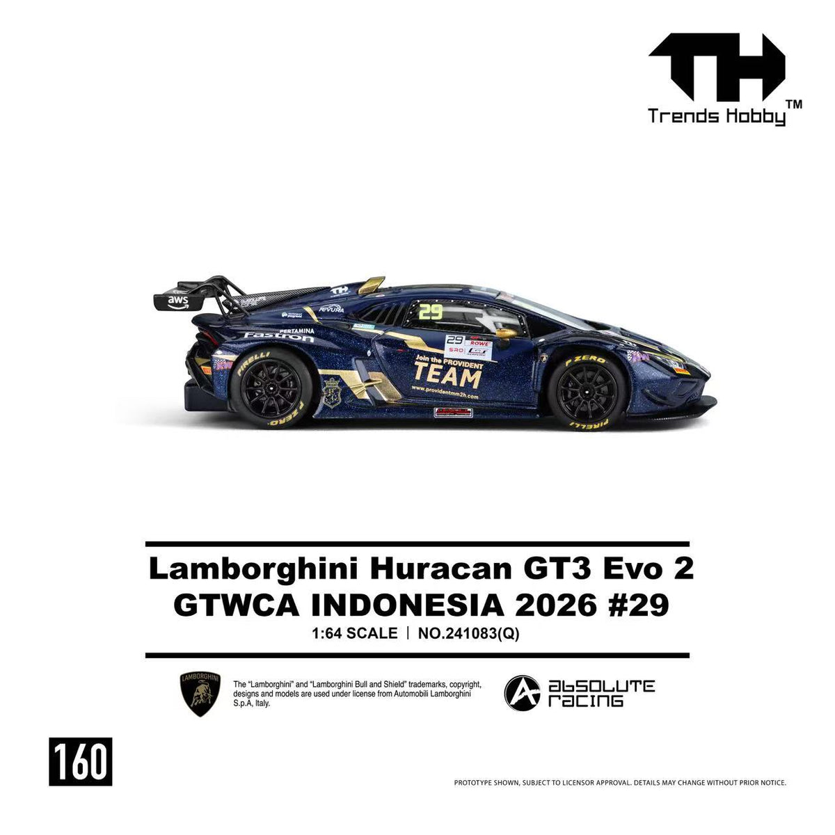 [Preorder] Trends Hobby 1:64 Lamborghini Huracan GT3 EVO2 - GTWCA Indonisia 2026 #29 241083(Q)