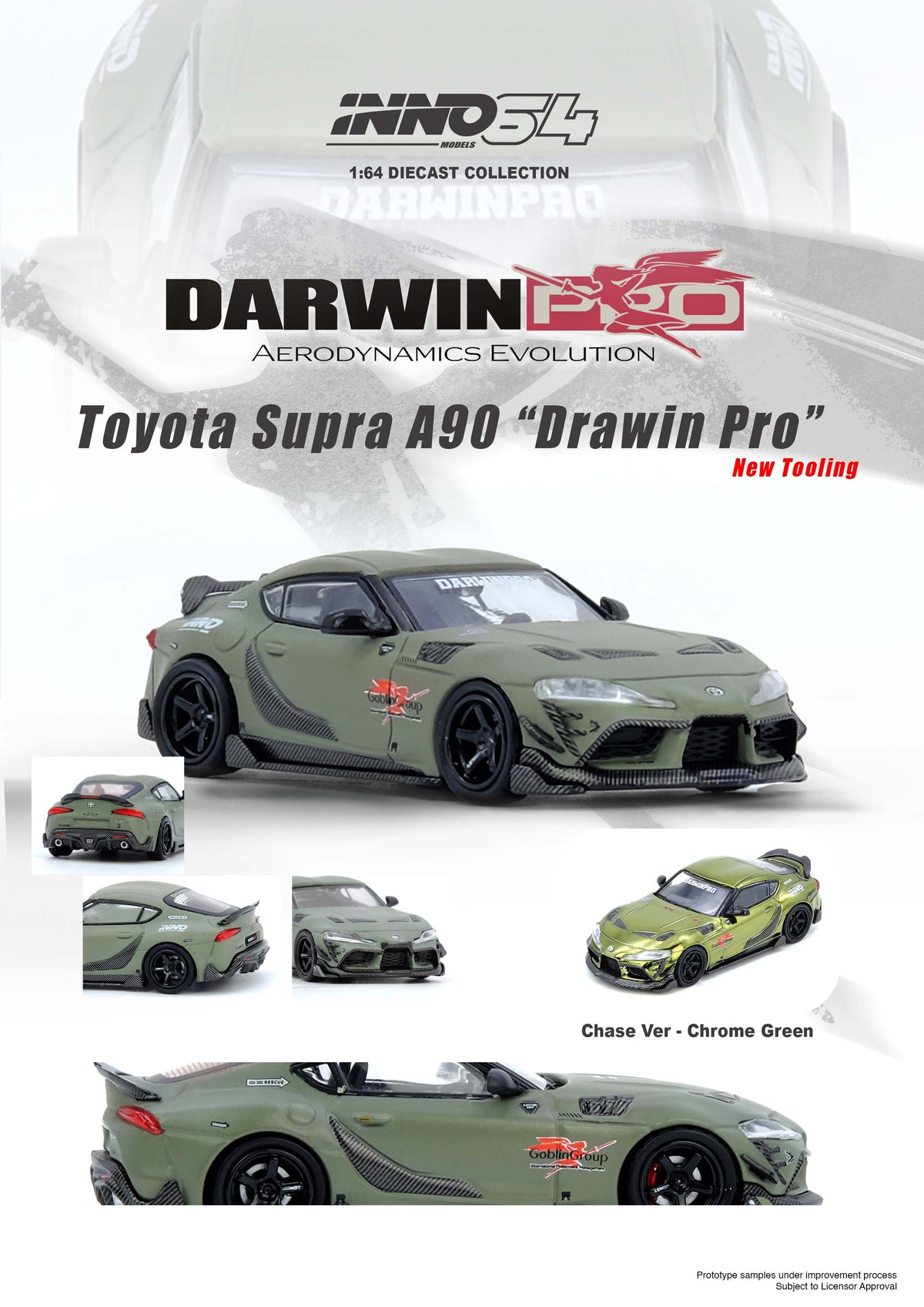Inno64 1:64 TOYOTA SUPRA A90 DARWIN PRO Matt Green IN64-A90DP-MATGR