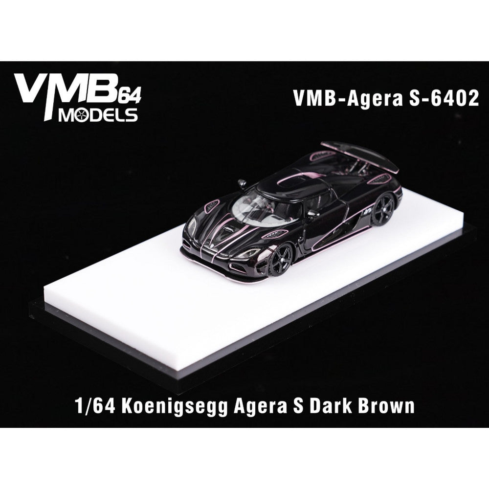 VMB 1:64 Koenigsegg Agera S RHD - Dark Brown w/ Rose Gold Line