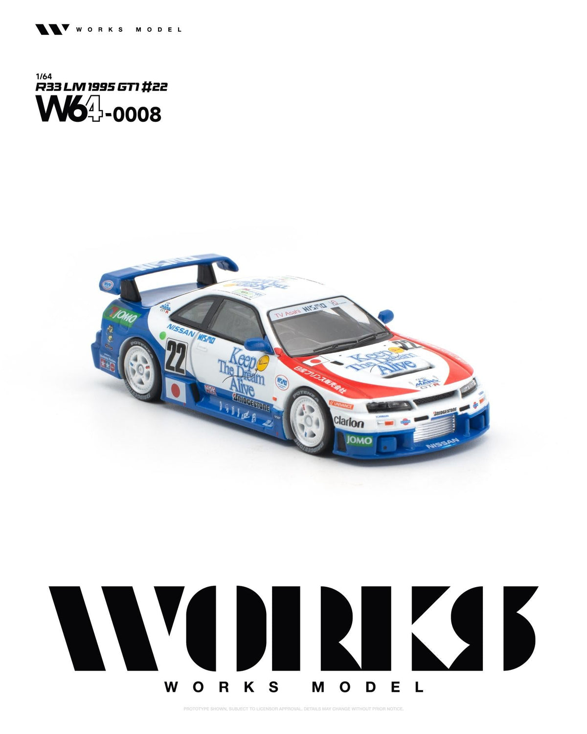 [Preorder] Works Model 1:64 R33 LM 1995 GT1 #22 W640008