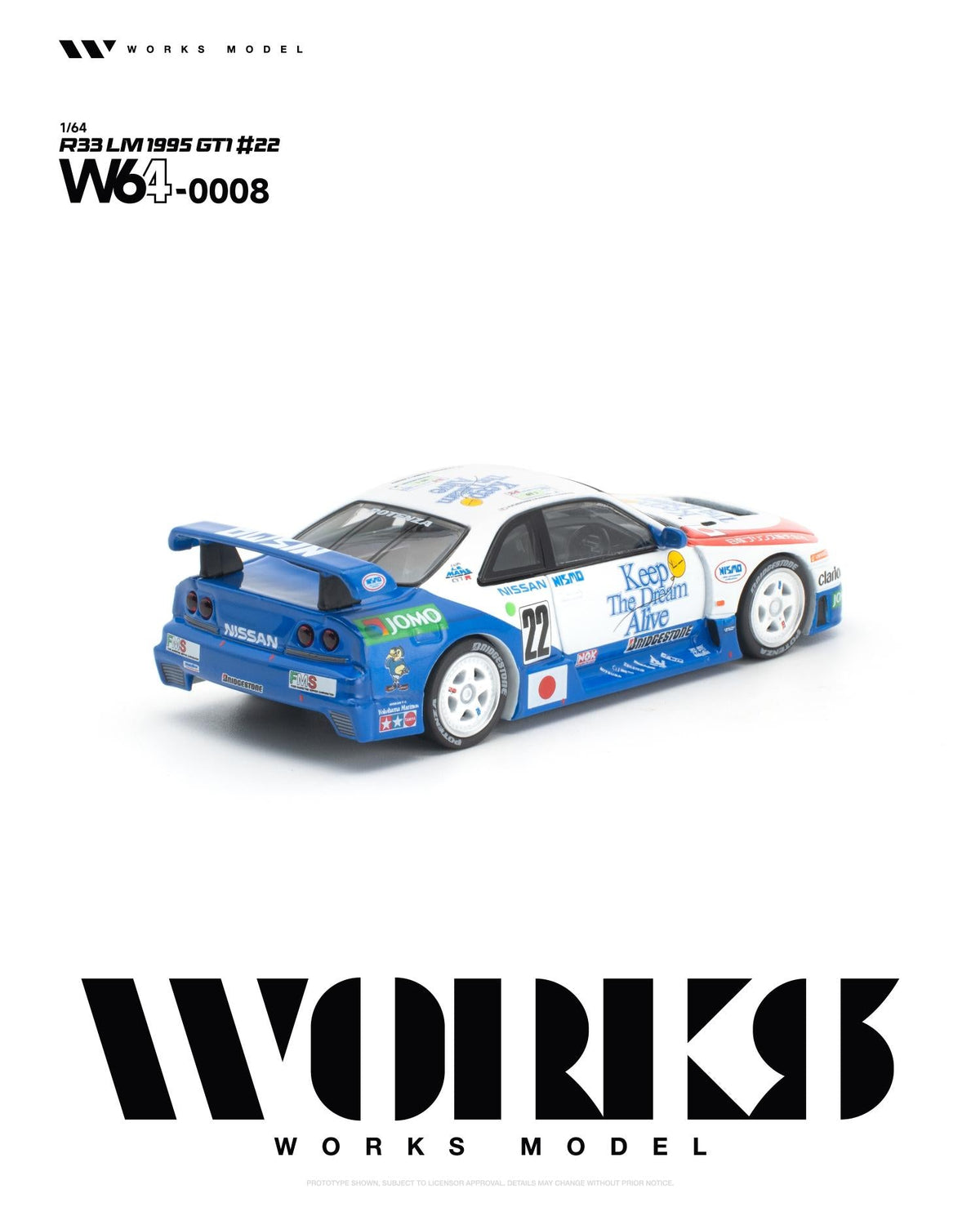 [Preorder] Works Model 1:64 R33 LM 1995 GT1 #22 W640008