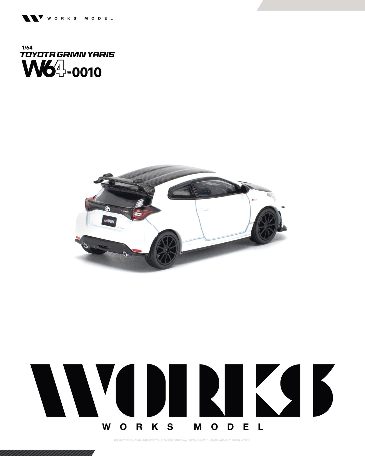[Preorder] Works Model 1:64 Toyota Grmn Yaris Whtie W640010