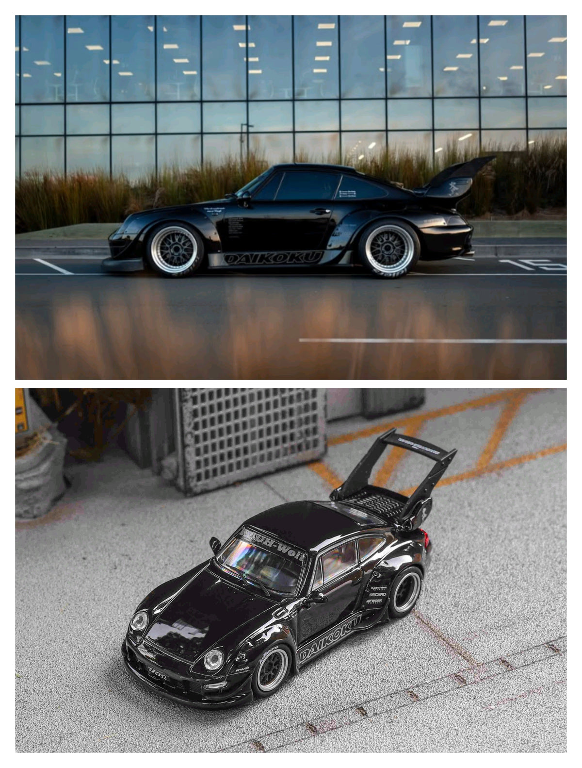 Star Model 1:64 RWB 993 High Wing Black / Silver (2 Variant)