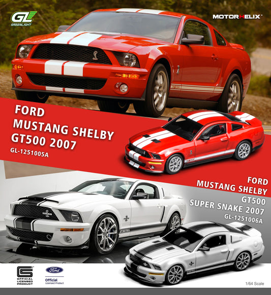 MOTORHELIX x GreenLight 1:64 Ford Mustang Shelby GT500 2007 (2 Colours)