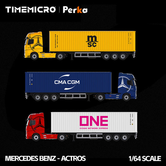 TimeMicro X Perka 1:64 Mercedes Actros container truck (3 Colours)