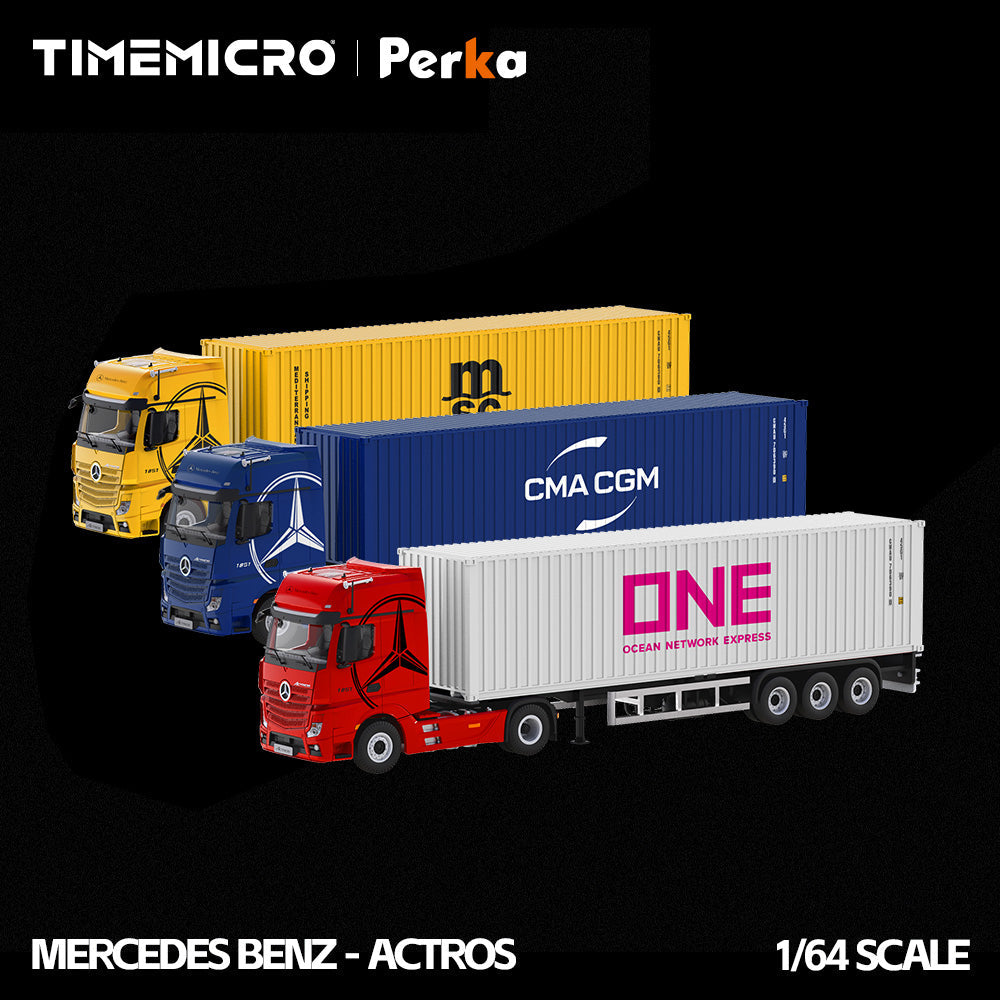 TimeMicro X Perka 1:64 Mercedes Actros container truck (3 Colours)
