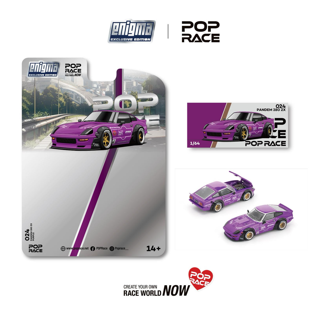 [Preorder] POPRACE x Enigma 1:64 Pandem 280ZX Violet Purple PRE024