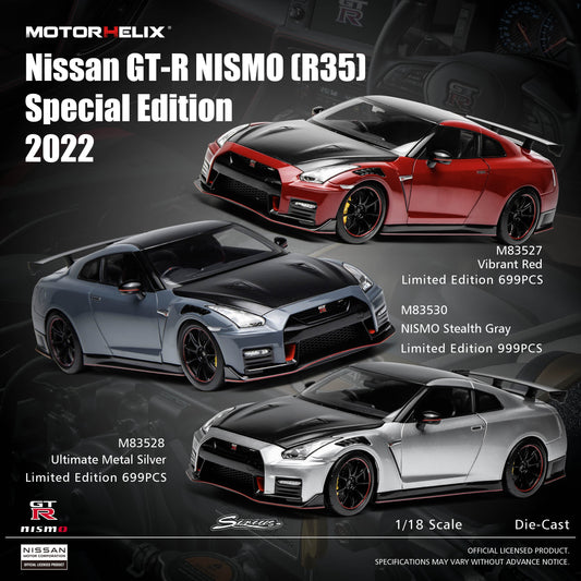 Motorhelix 1:18 Nissan GT-R NISMO (R35) Special Edition 2022 (3 Colors)
