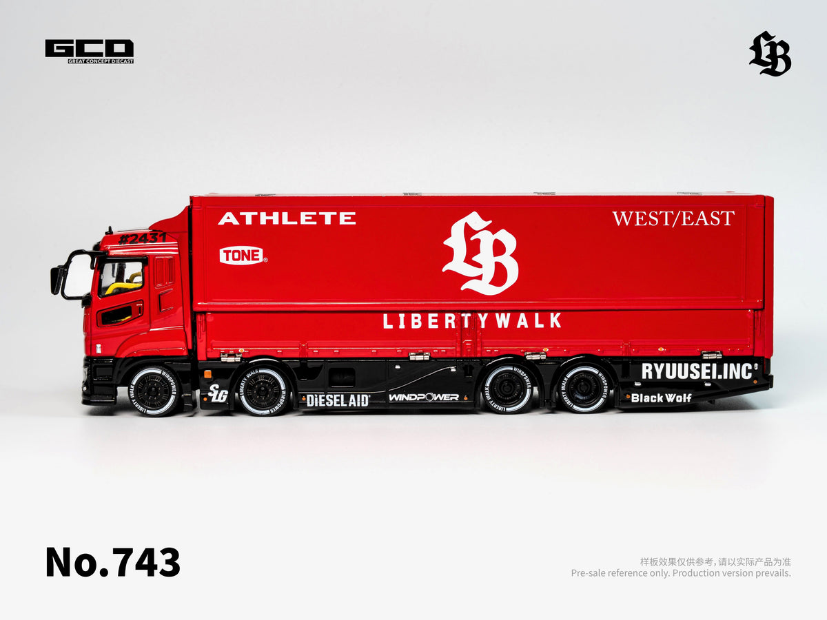 [Preorder] GCD 1:64 LBWK Trucks Mitusubishi Super Great Super Silhouette Red/Black KS-073-743