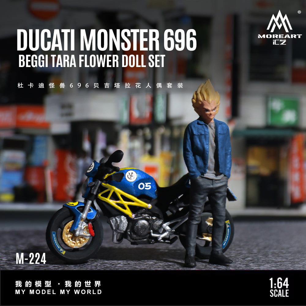 MoreArt 1:64 DUCATI MONSTER 696 BEGGI TARA FLOWER DOLL SET MO222224