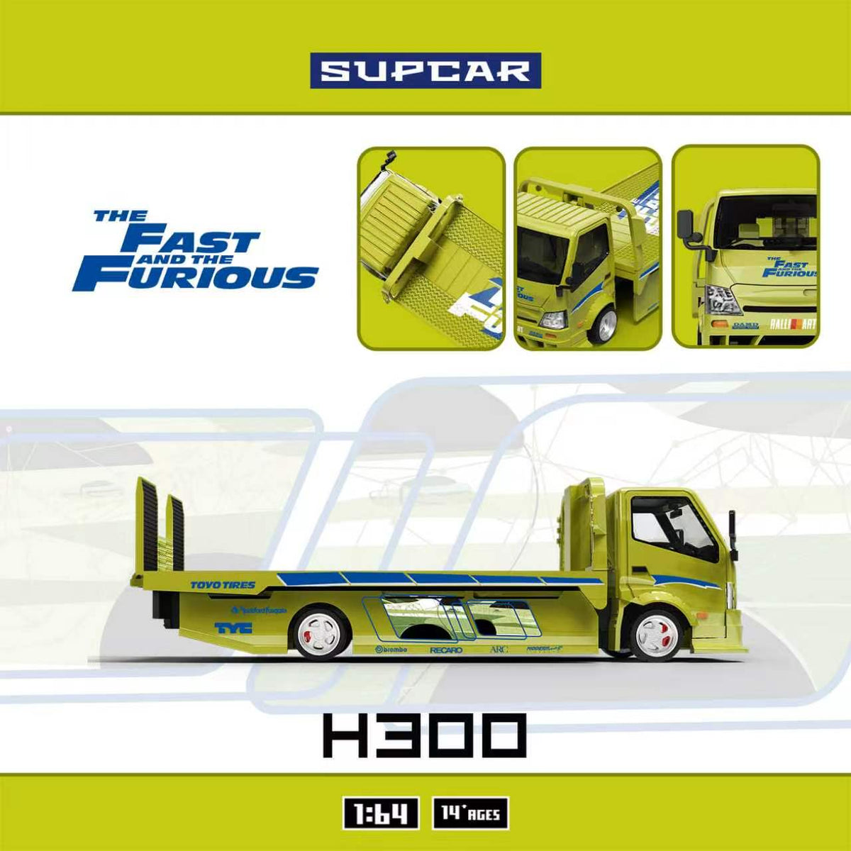 [Preorder] SUPCAR 1:64 H300 Fast and Furious Lime yellow SC647251