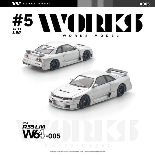 [Preorder] Works Model 1:64 Nissan R33 LM SILVER W64-005