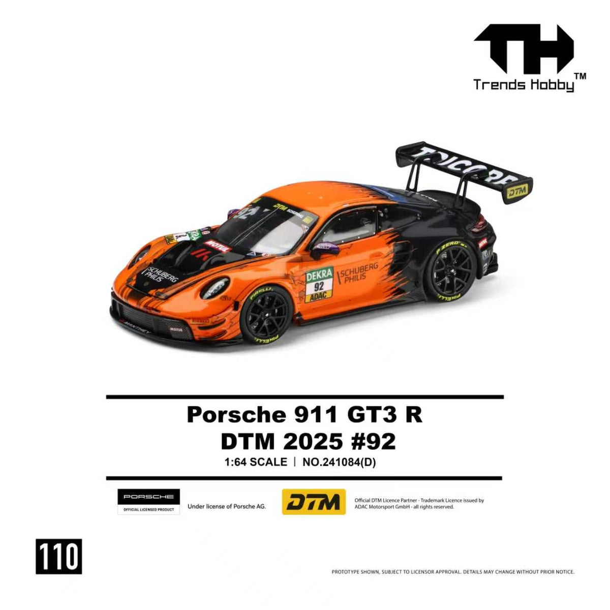 [Preorder] Trends Hobby 1:64 Porsche 911 GT3 R DTM 2025 #92 241084(D)