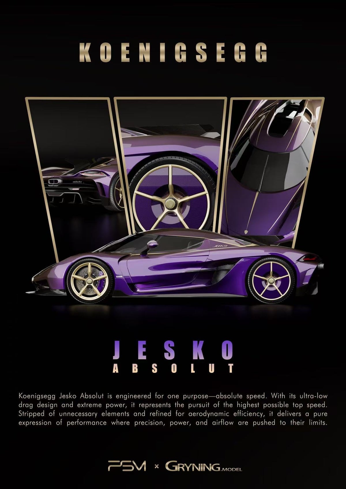 [Preorder] PSM x Gryning 1:43 Koenigsegg Jesko Absolut / Jesko Attack (2 Variants)