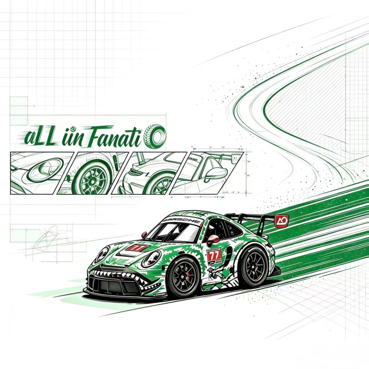 [Preorder] All iin Fanatic 1:64 Q Version Sketch Dragon GT3 Racing