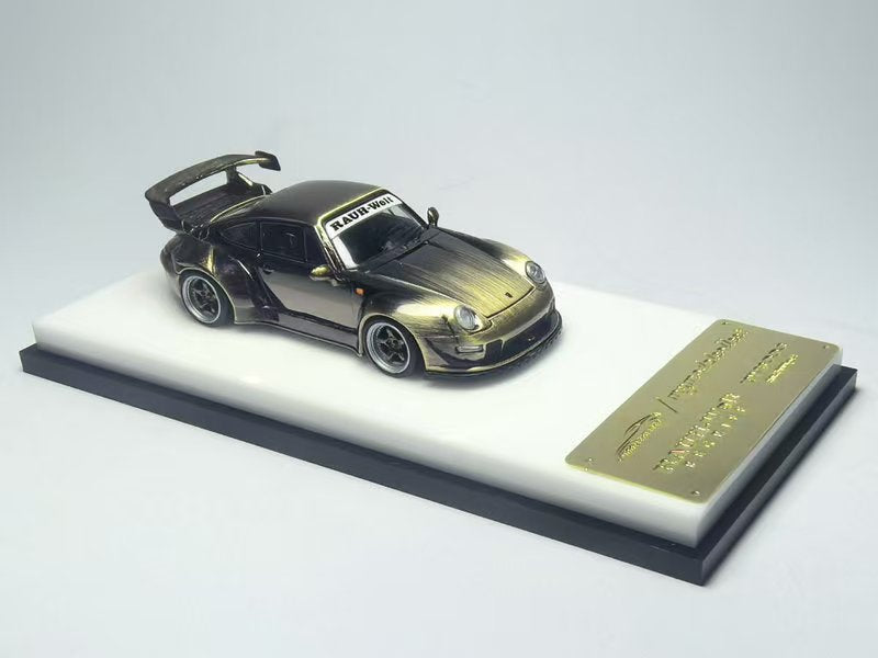 [Preorder] Model Collect 1:64 Porsche RWB993 High Wing Chrome Bronze Brushed Livery MC640023J