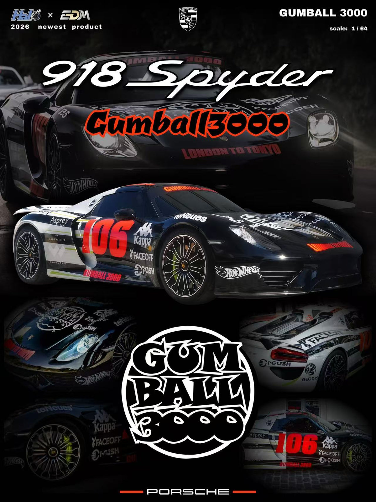 [Preorder] Halo X EDM 1:64 918 Spyder GUMBALL 3000