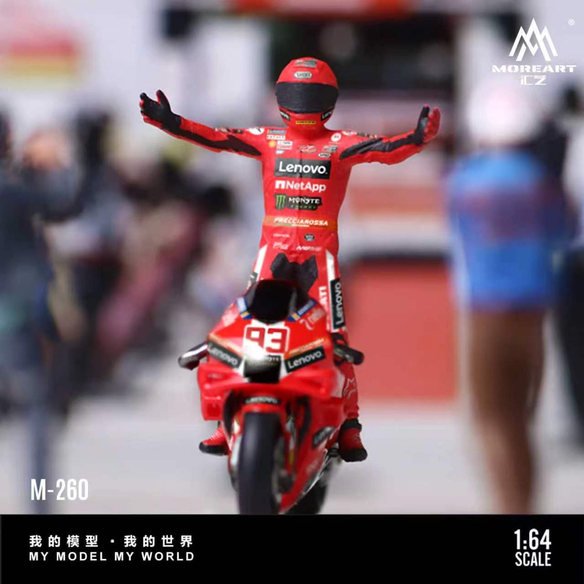 [Preorder] MoreArt 1:64 Ducati 93RD Curcuit Motorcycle Action Figure Set MO222260