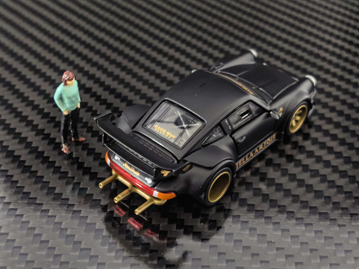 [Preorder] HG Model 1:64 Porsche RWB930 STELLA ARTOIS-Matte Black Livery