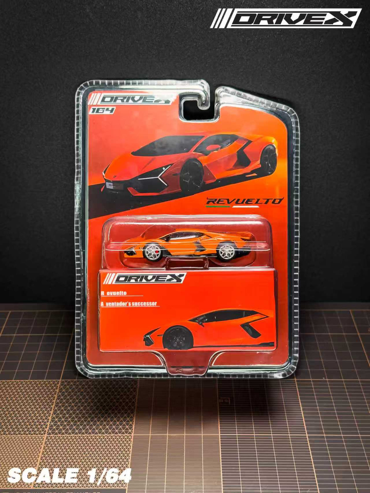 Drive X 1:64 Lamborghini Revuelto Hanging Card Board (7 Colours)