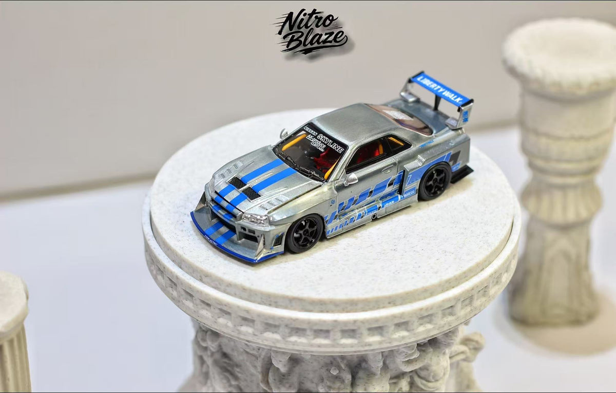 [Preorder] Nitro Blaze 1:64 Skyline ER34 LB Super Silhouette Widebody (2 Versions)