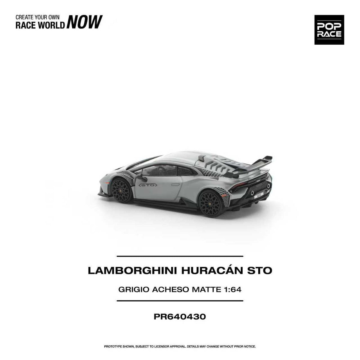 [Preorder] POPRACE 1:64 Lamborghini Huracan STO GRIGIO ACHESO MATTE PR640430