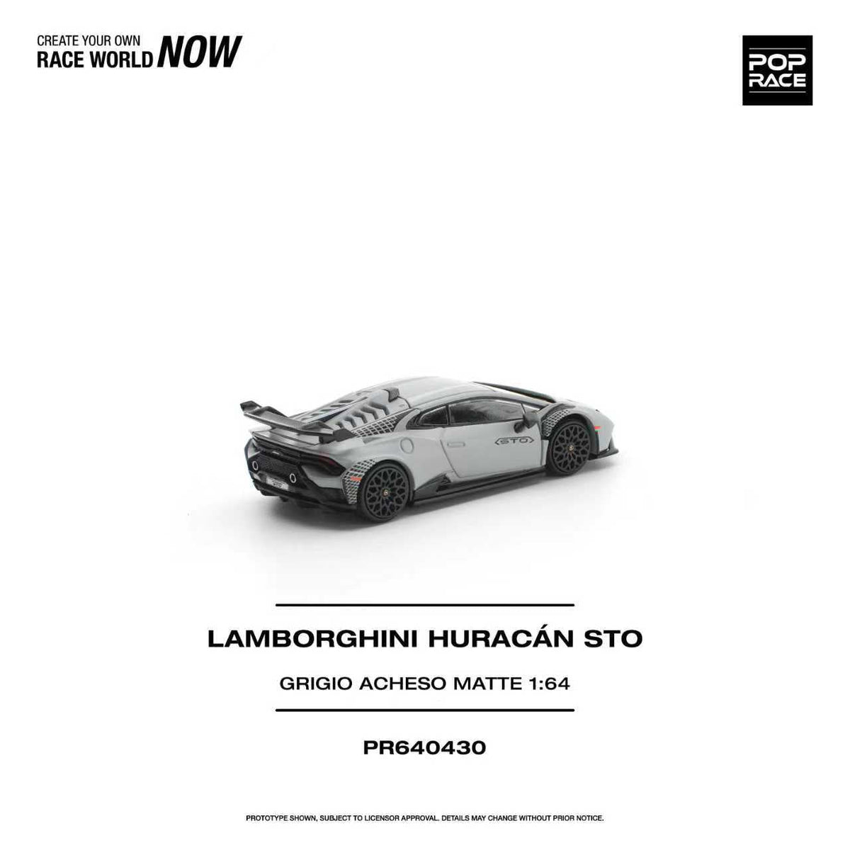 [Preorder] POPRACE 1:64 Lamborghini Huracan STO GRIGIO ACHESO MATTE PR640430