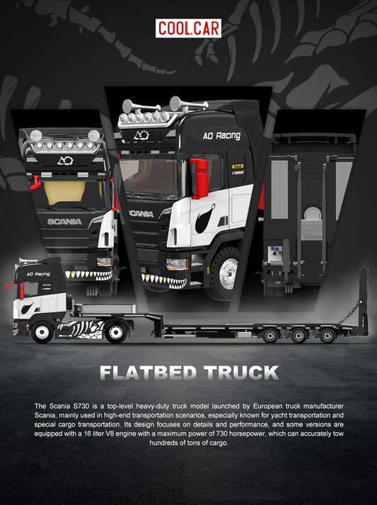[Preorder] Cool Car 1:64 Scania flatbed trailer Skeleton Rexy Livery CC647505