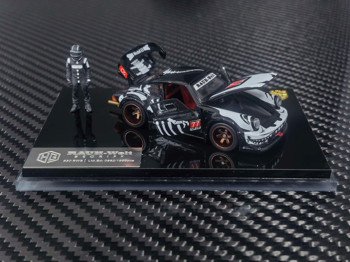 [Preorder] FG 1:64 RWB 930 #77 Bone Dragon Black/White Livery + Rider Figure HG6426104